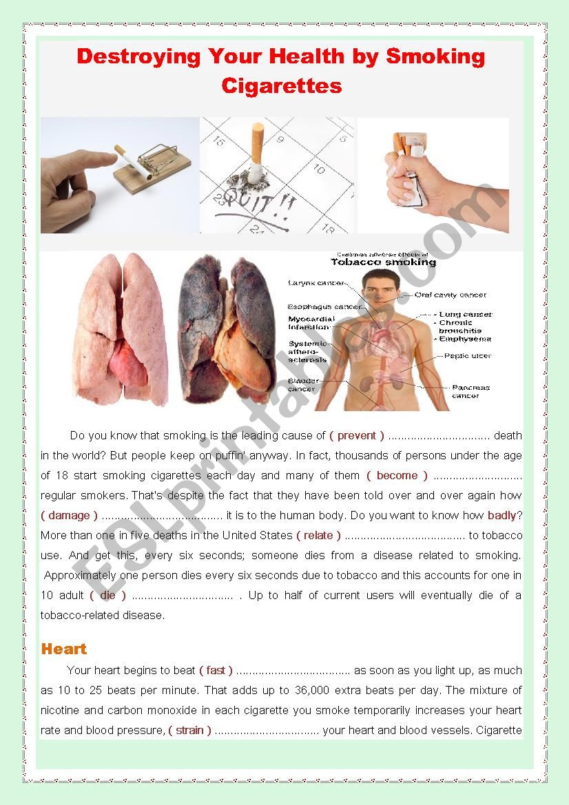 Destroying Your Health by Smoking Cigarettes