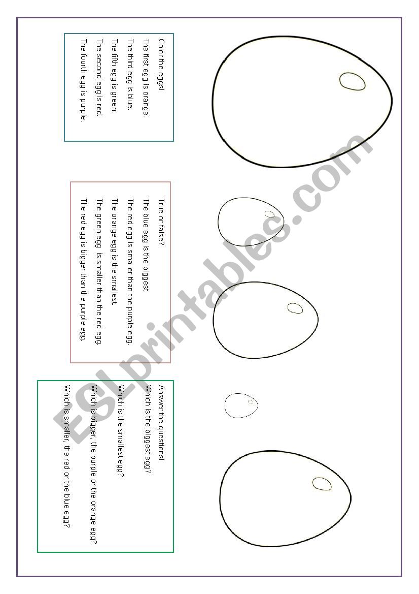 Easter eggs worksheet