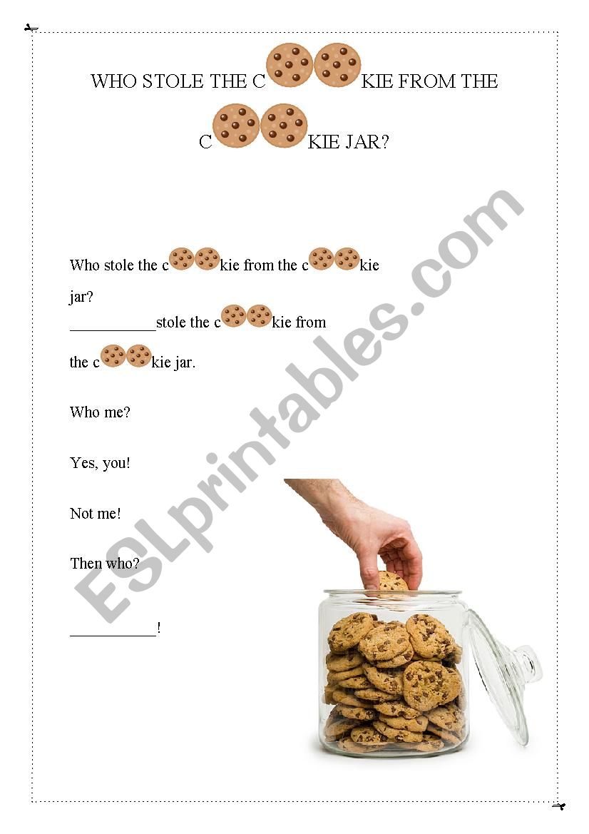 Who stole the cookie game worksheet