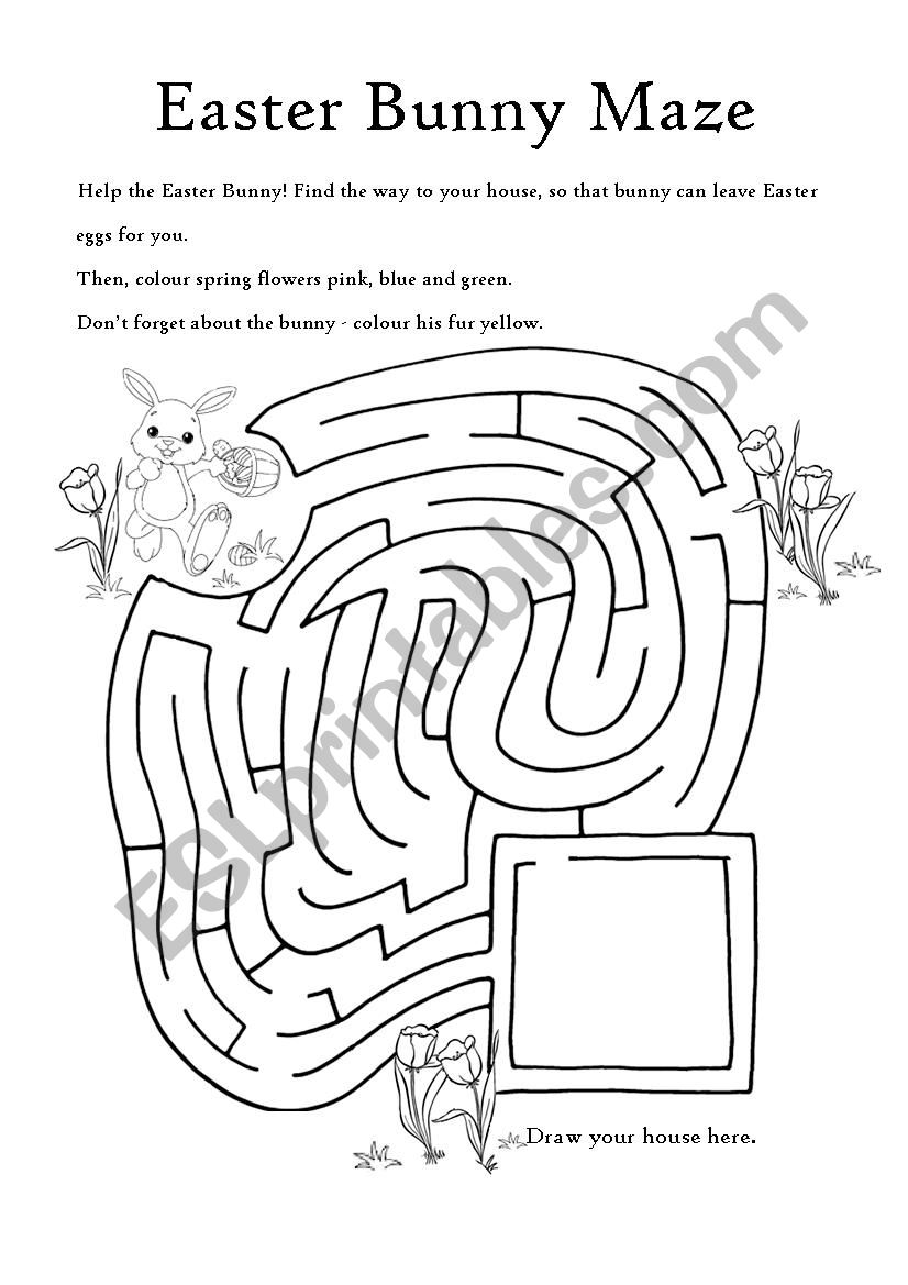 Easter Bunny Maze worksheet