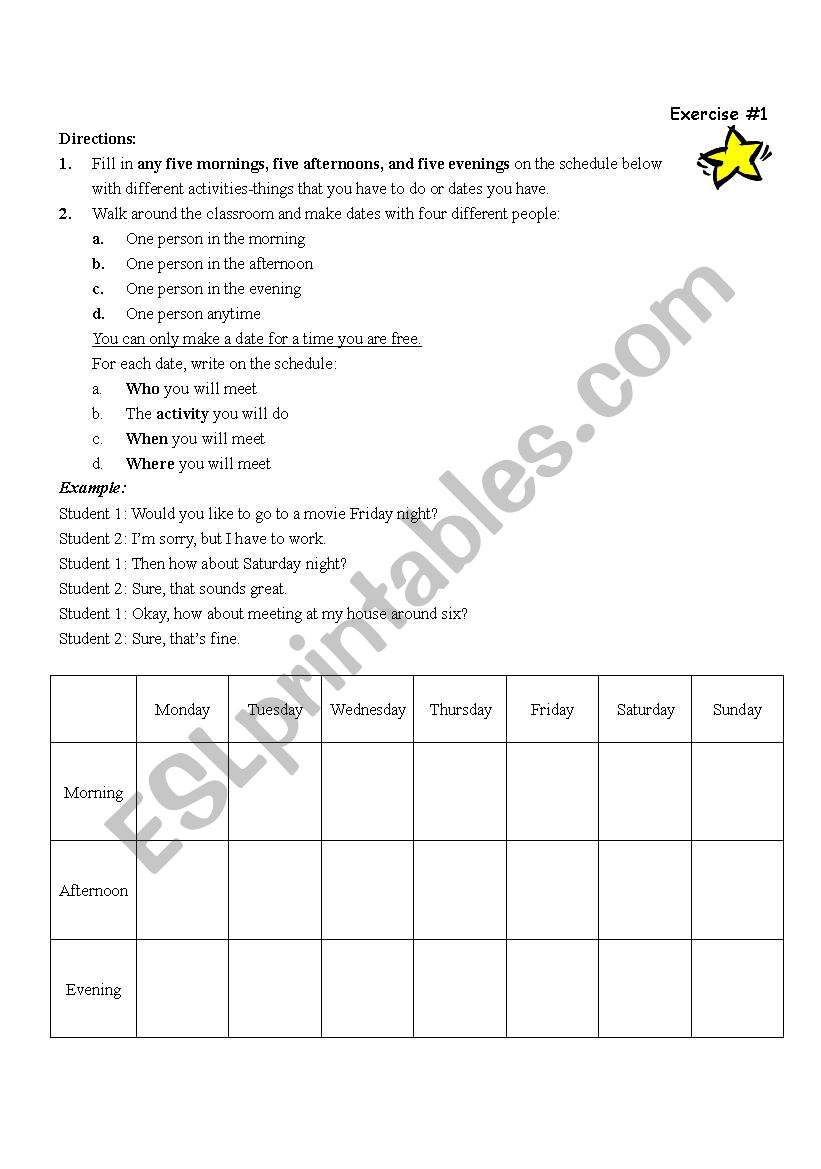 Communicative conversation exercise