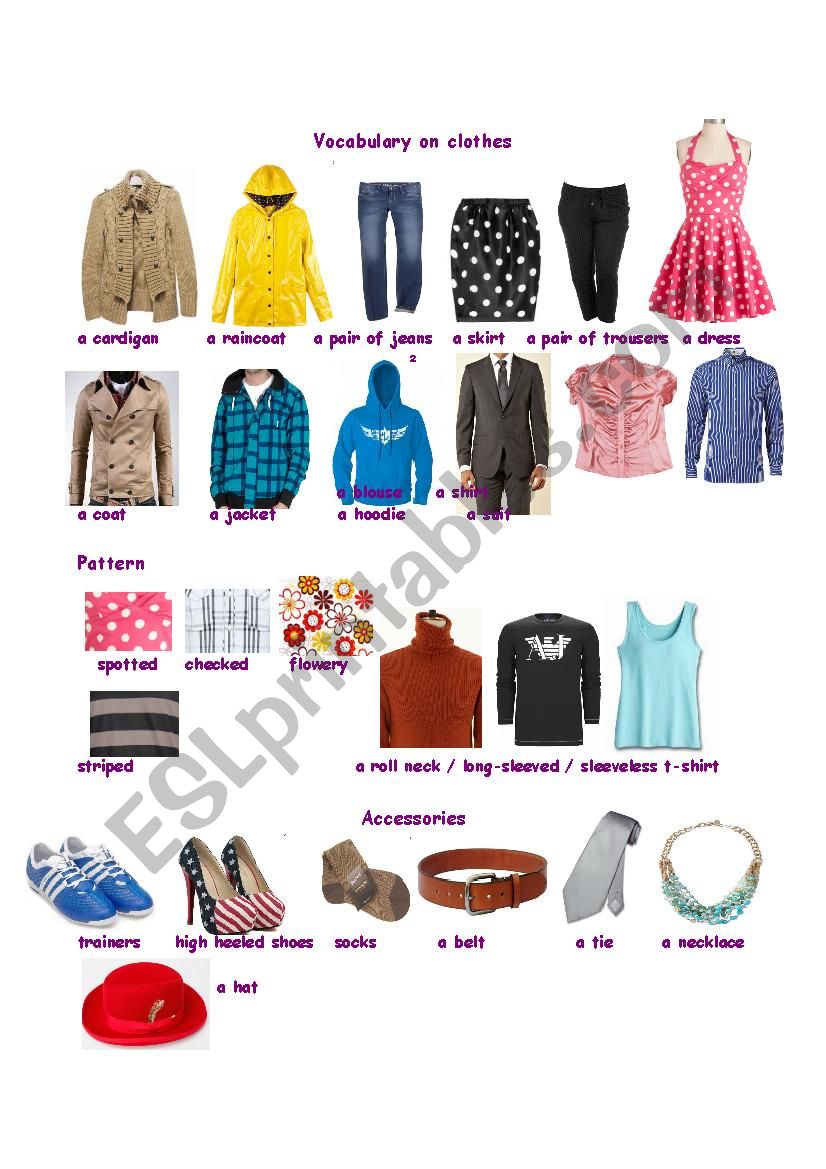 clothes  worksheet