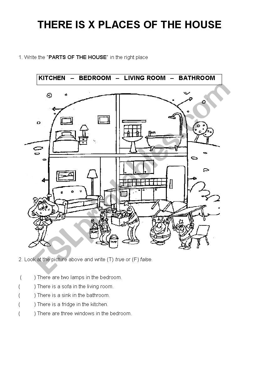 there is X parts of the house worksheet