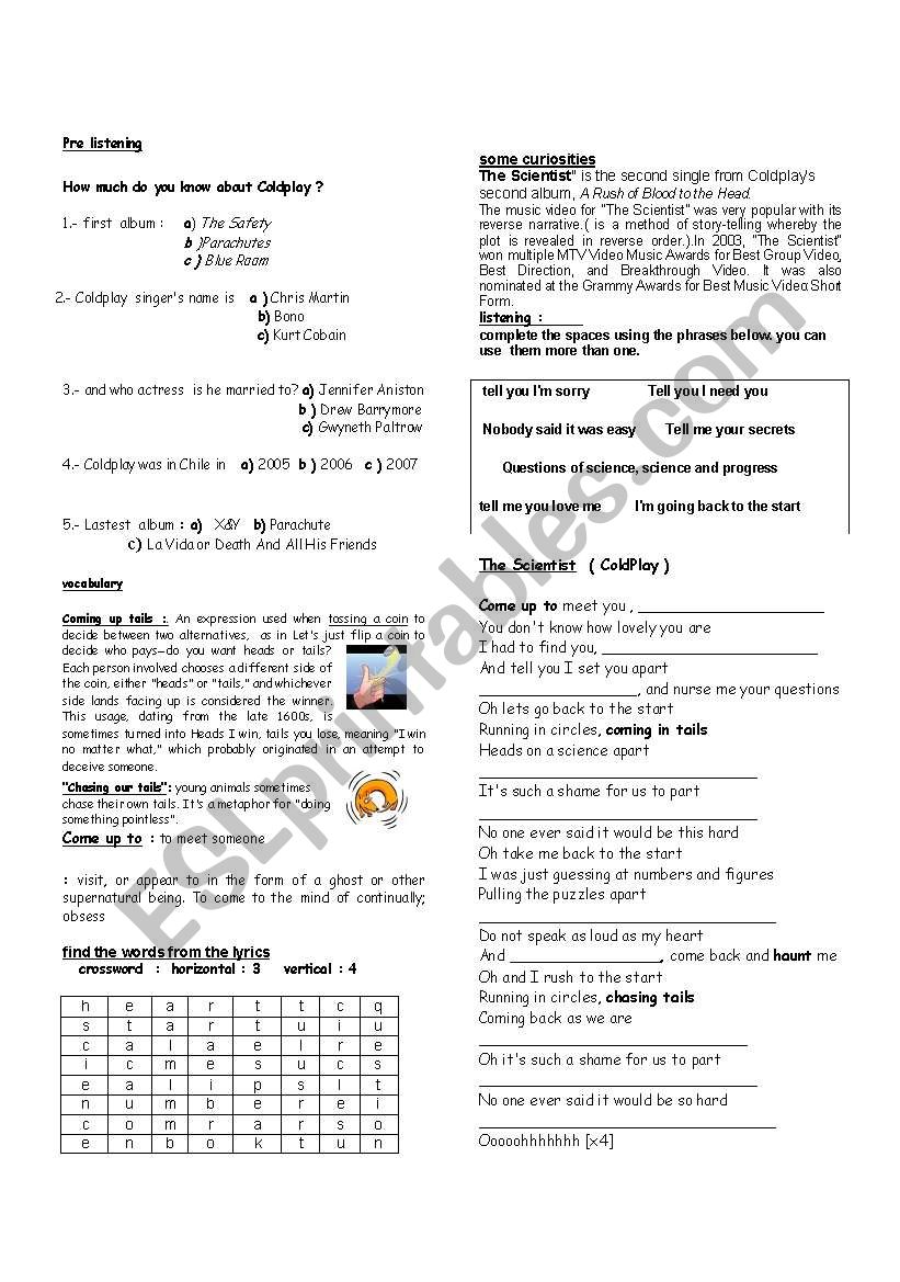 Song worksheet