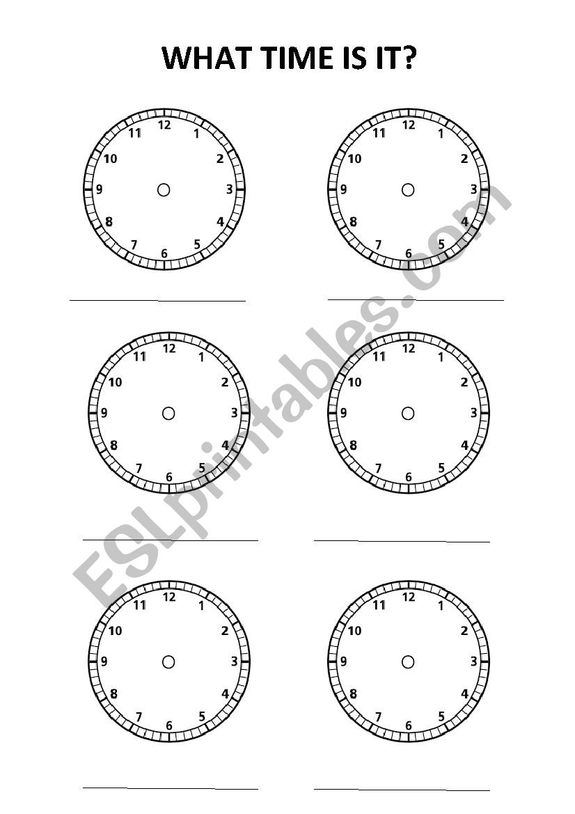 what time is it? worksheet