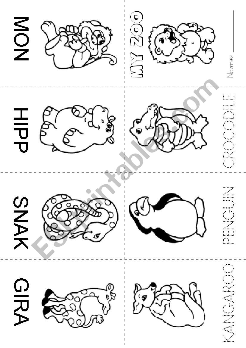 Zoo Animals Book worksheet