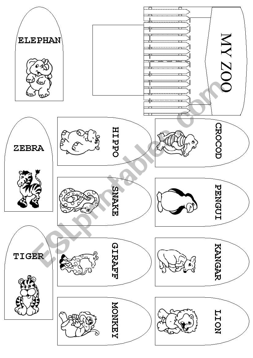Zoo Animals Craft - ESL worksheet by carmenCasquet