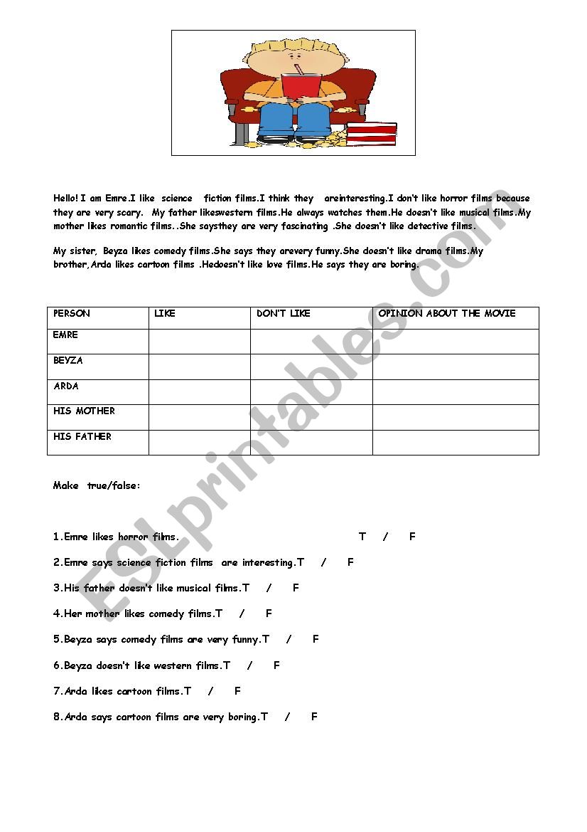 movie worksheet