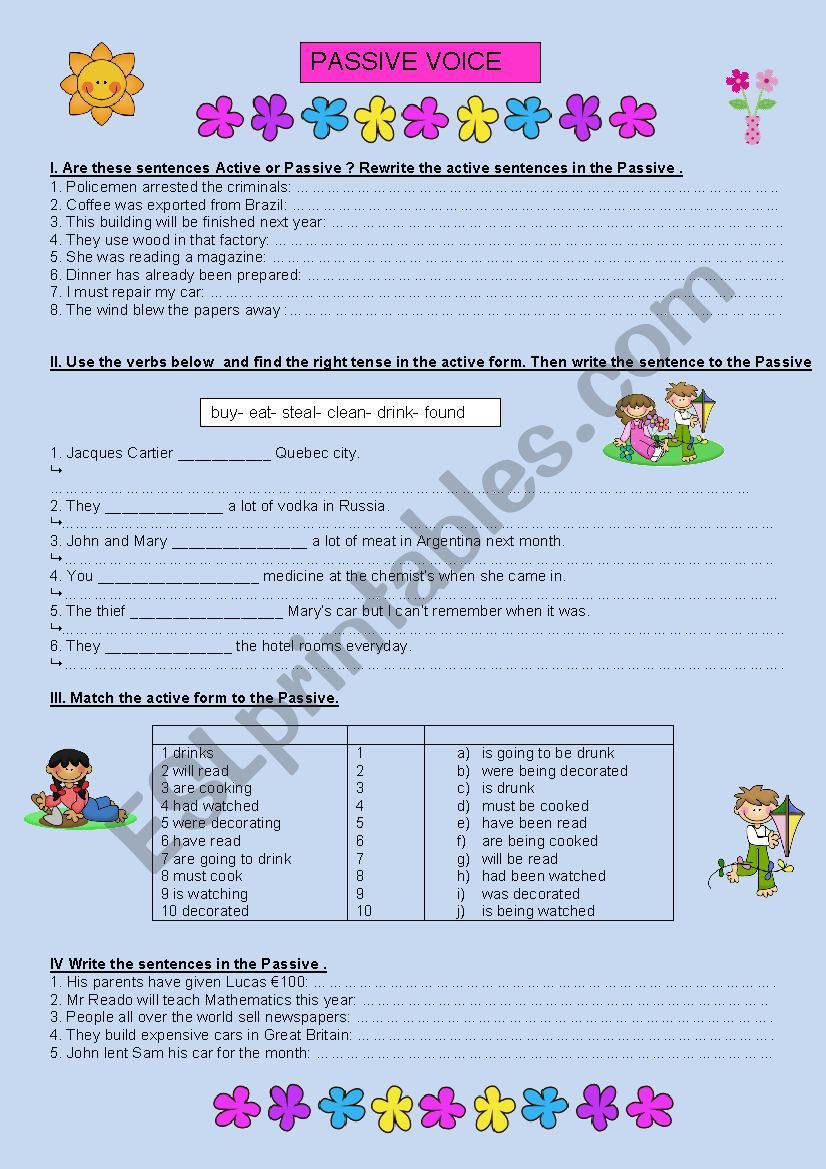 Passive voice worksheet