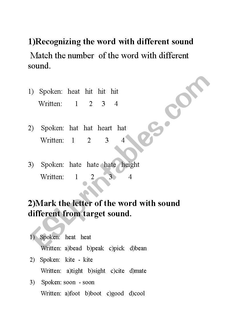 Testing pronunciation and stress and intonation at ELT