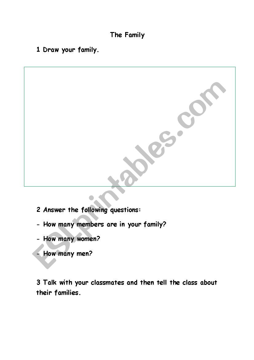The Family worksheet
