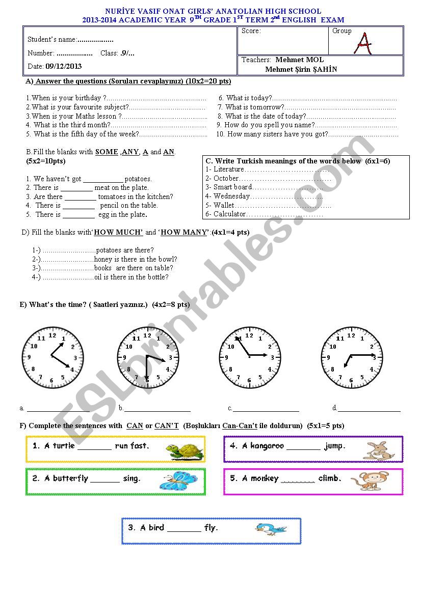 Grammar Worksheet mixed worksheet