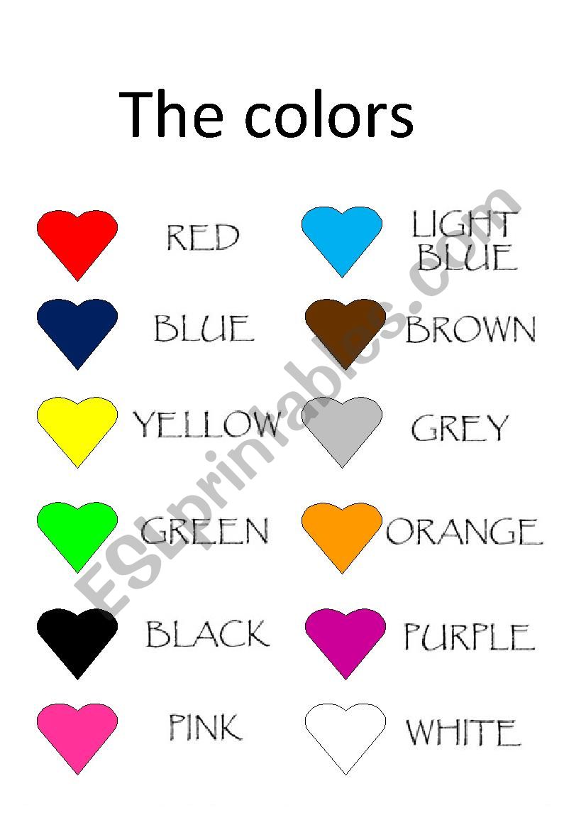 the colors worksheet