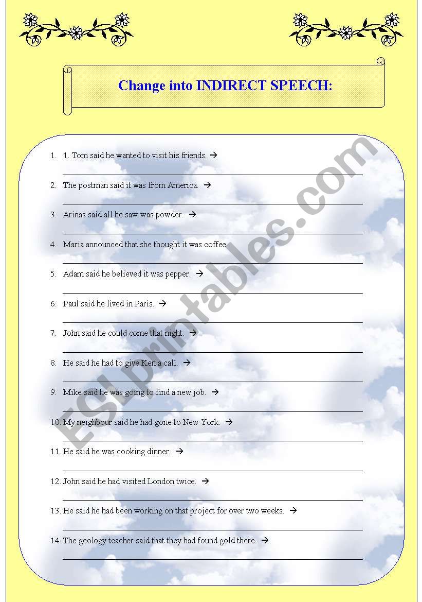 Direct and Indirect Speech - PART 1