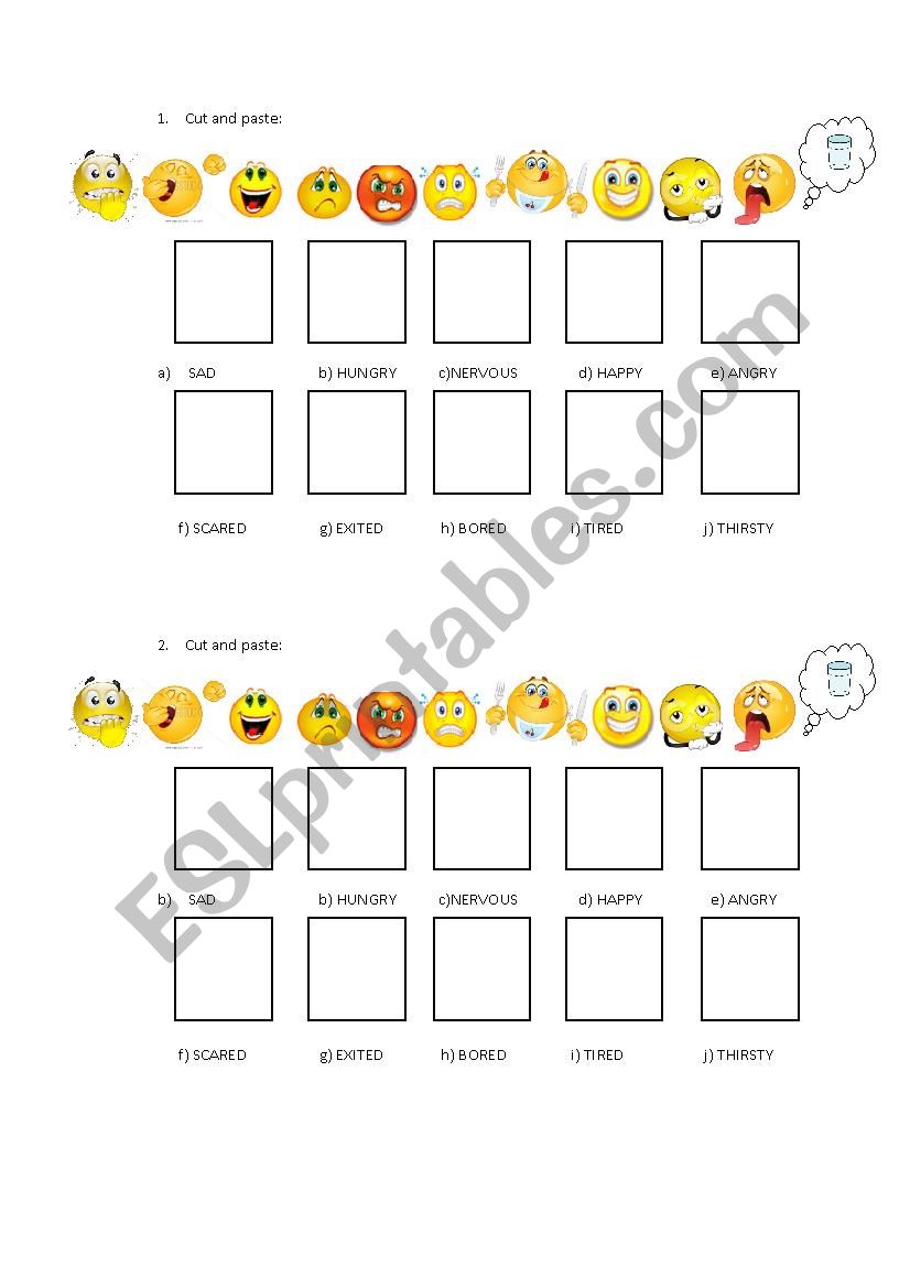 FEELINGS AND EMOTIONS worksheet