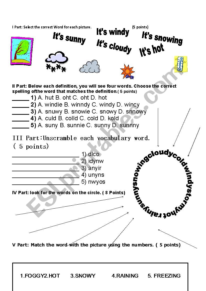 weather and natural disasters worksheet