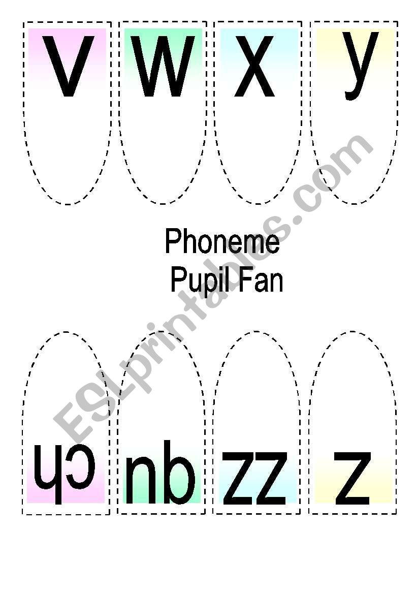 Phonics Letters and Sounds Pupil Fan (4 pages) Part 2 of 2