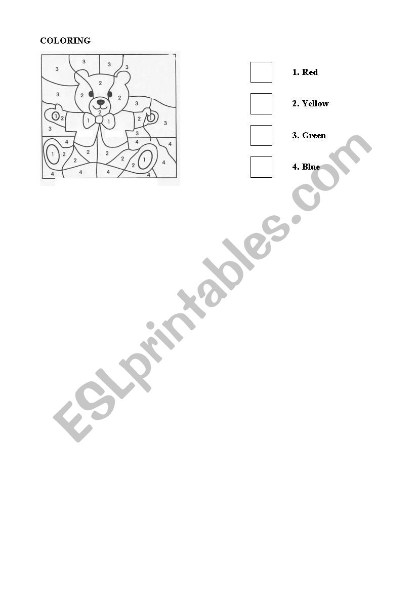 color the picture worksheet