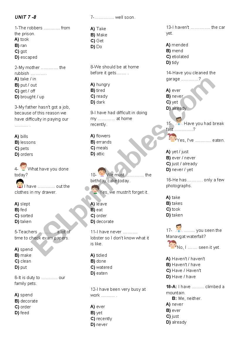 general test worksheet