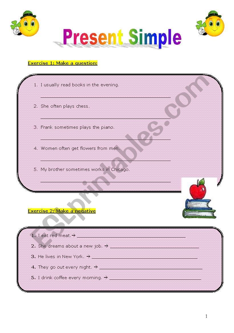 PRESENT SIMPLE exercises worksheet