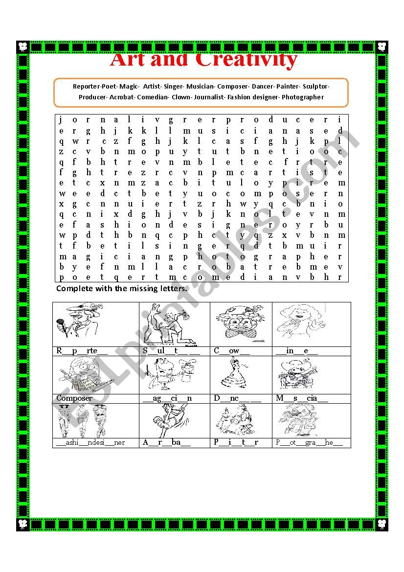 art worksheet