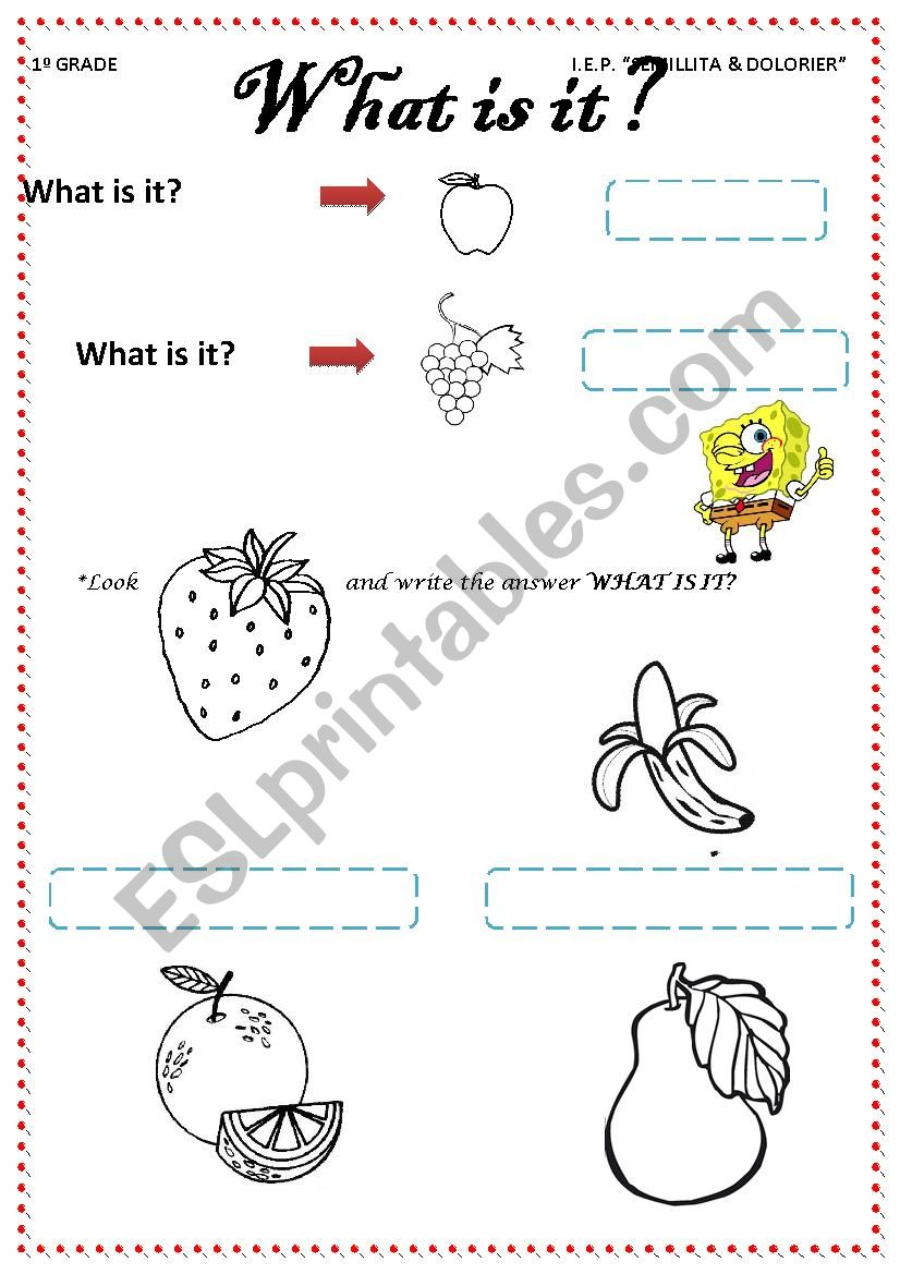 Whats it? worksheet