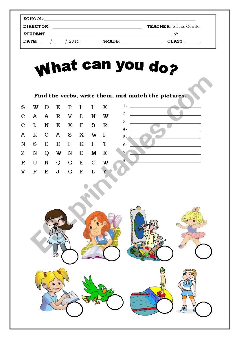 What Can You Do Worksheet For Kids