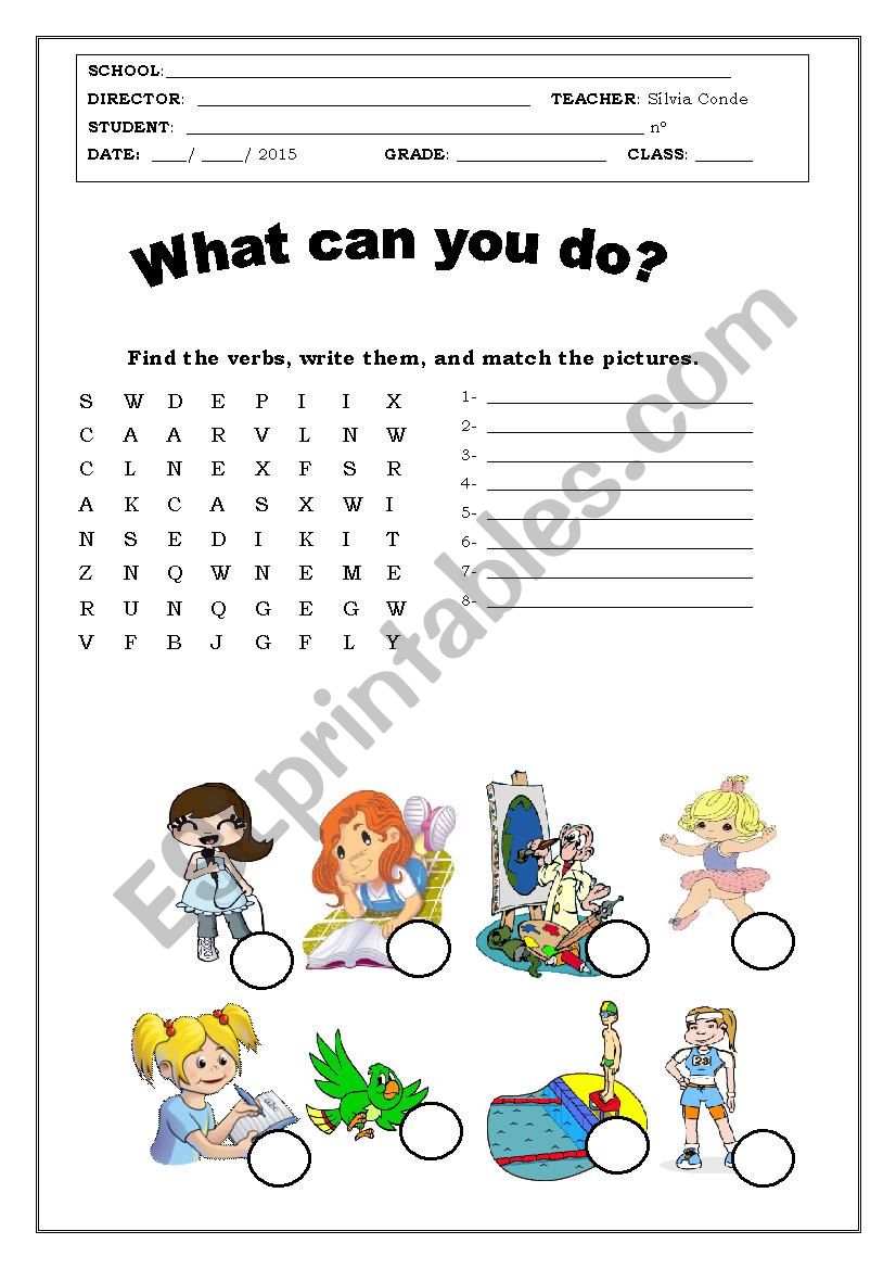 What can you do? worksheet