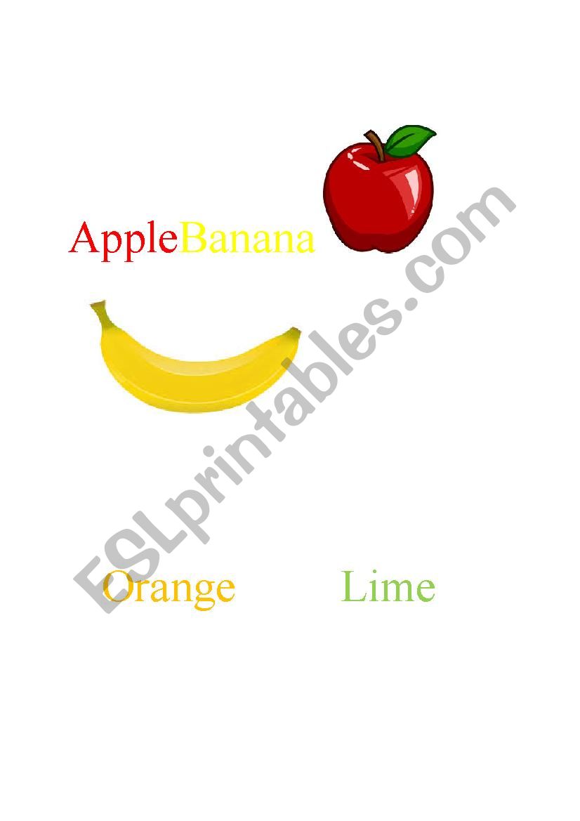 Colors and Items worksheet