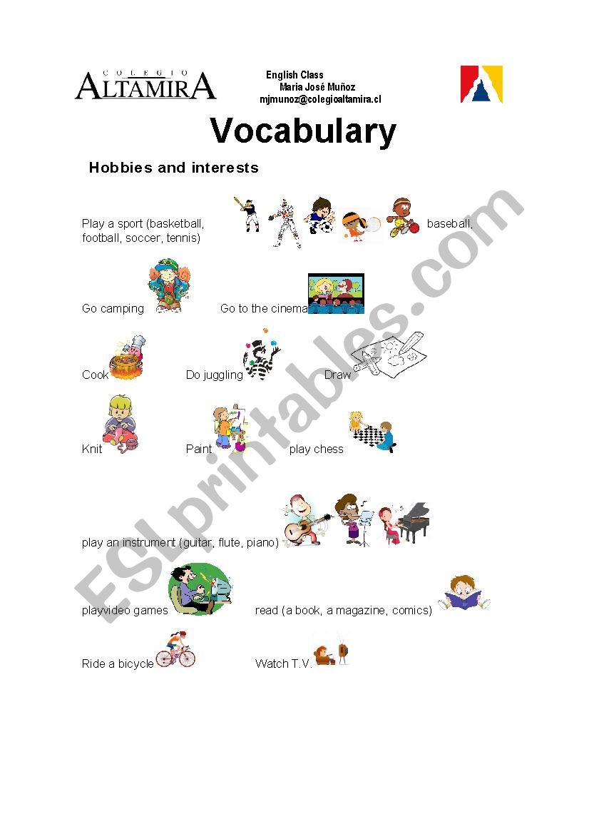 School subjects and daily routines