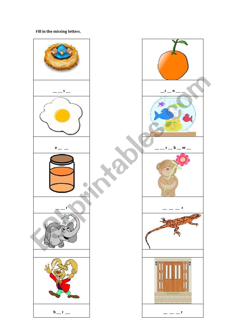 Alphabet Words 3 worksheet