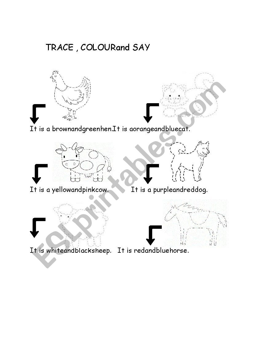 animals  worksheet