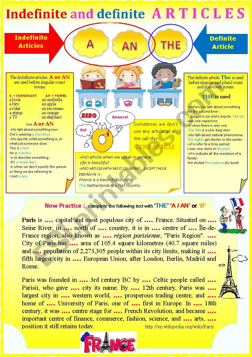 Gr - Indefinite and definite articles + exercises. + KEY