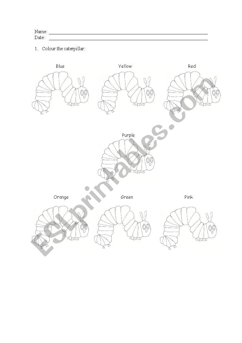 The Very Hungry Caterpillar - colours