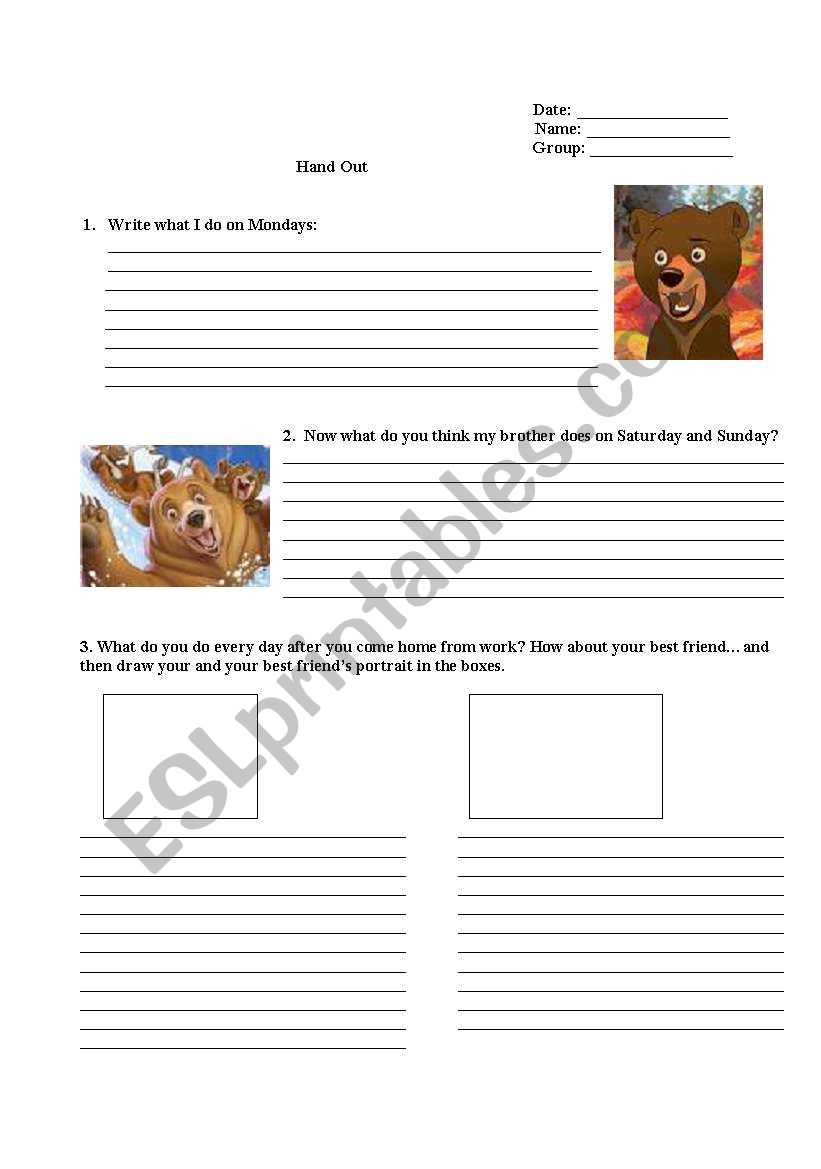 Hand Out worksheet