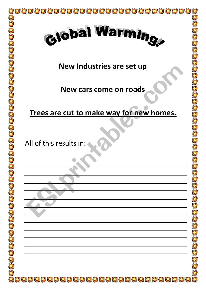 global warming worksheet