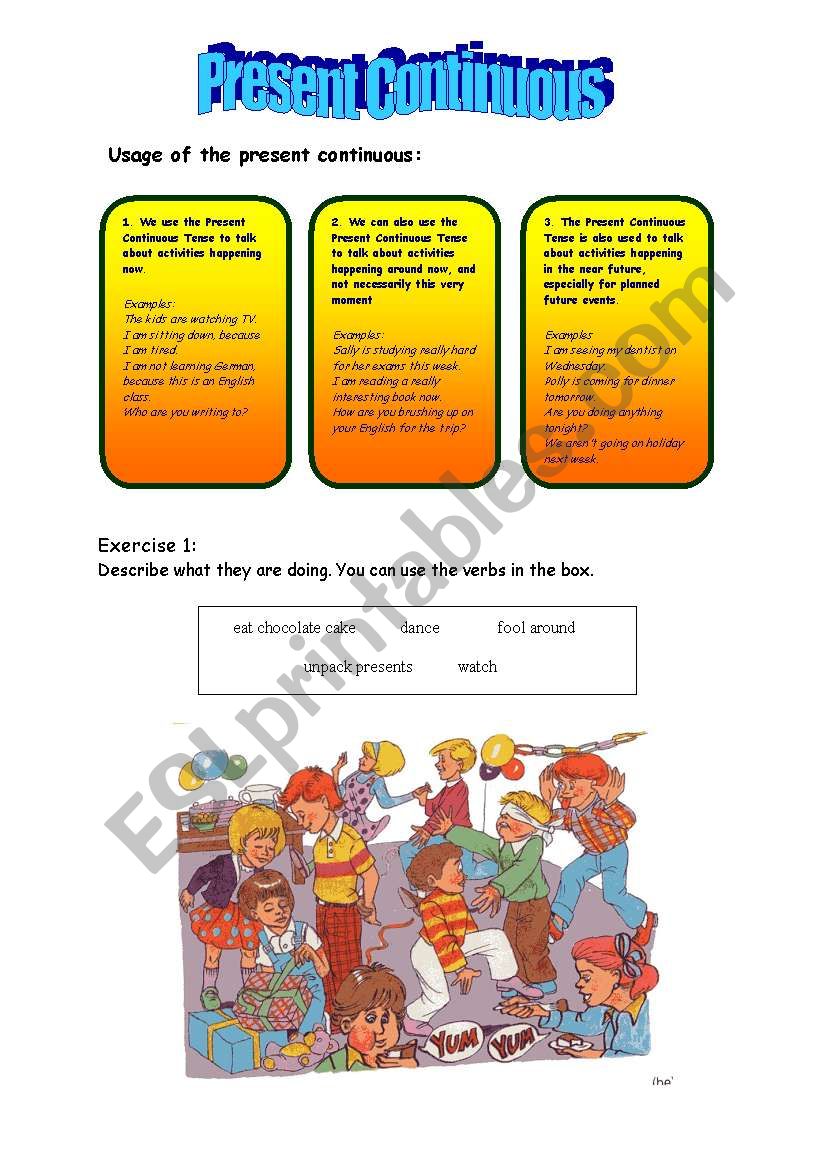 Present Continuous worksheet