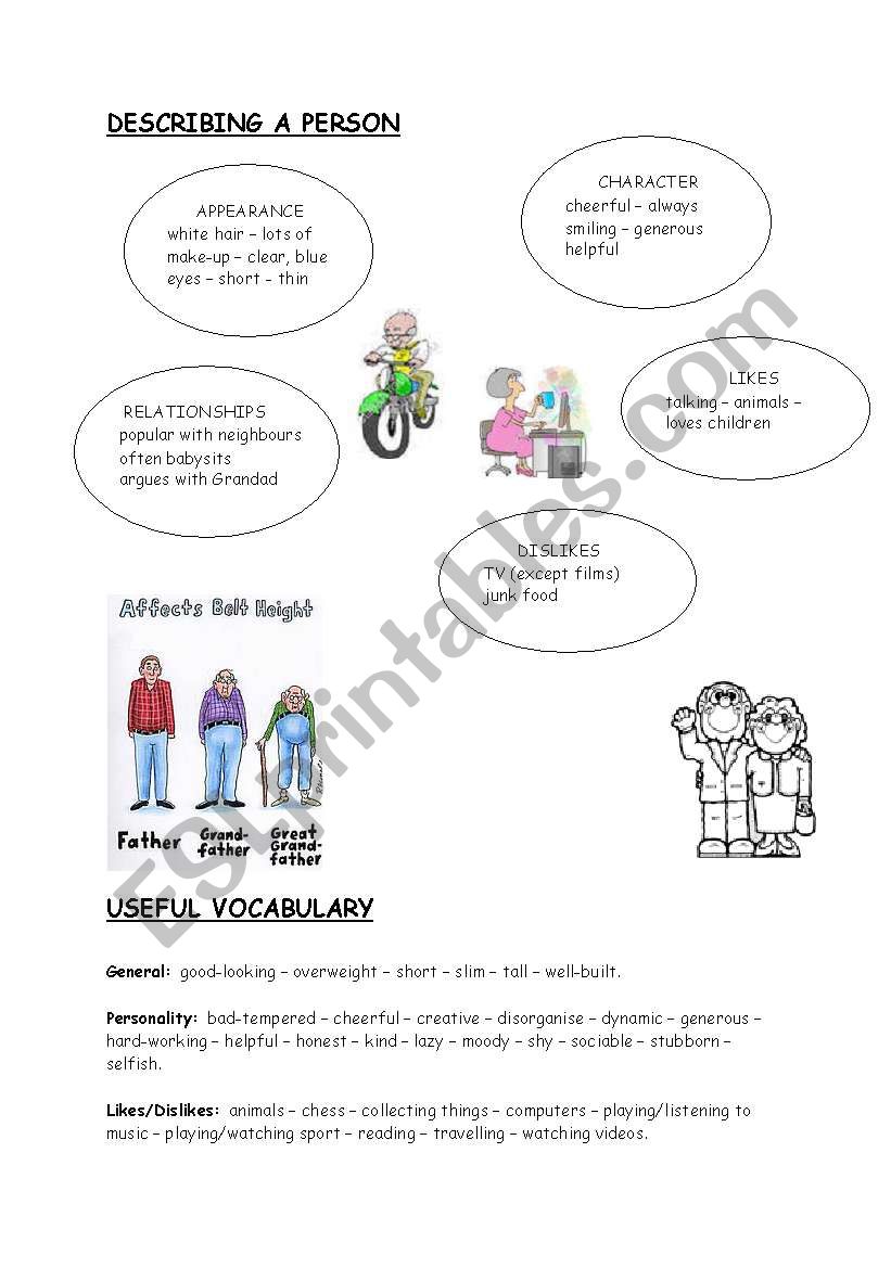 Describing a Person worksheet