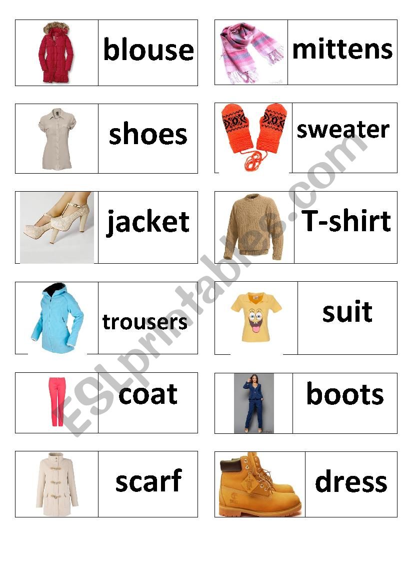 Clothes - ESL worksheet by Nina0073