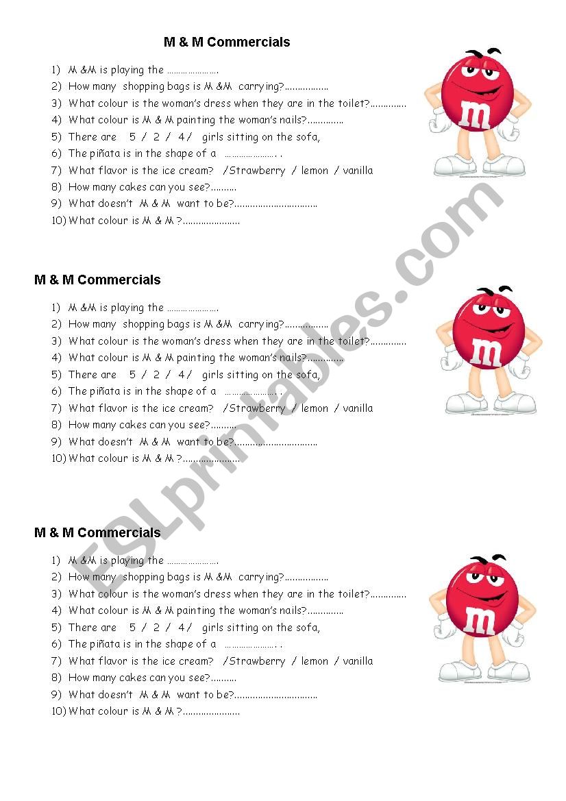 activity with commercials M&M superbowl2013