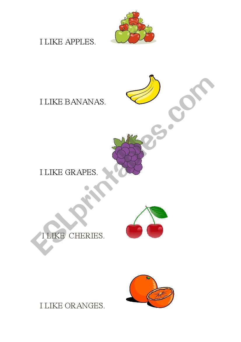 I like apples worksheet