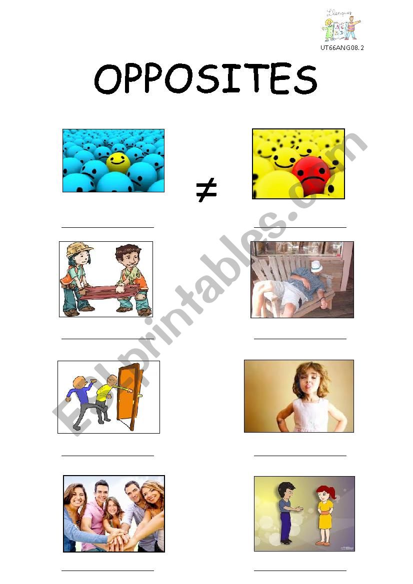 opposites worksheet