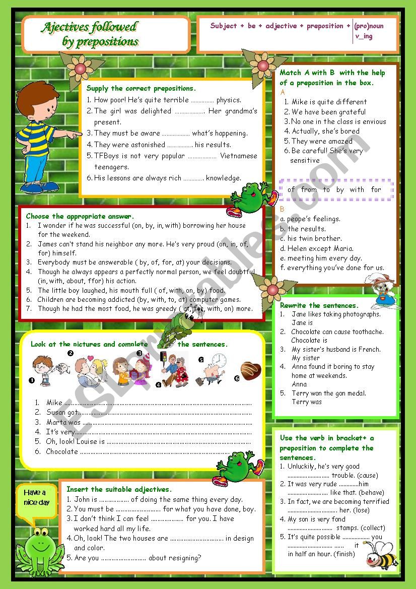 Adjectives followed by prepositions (2)