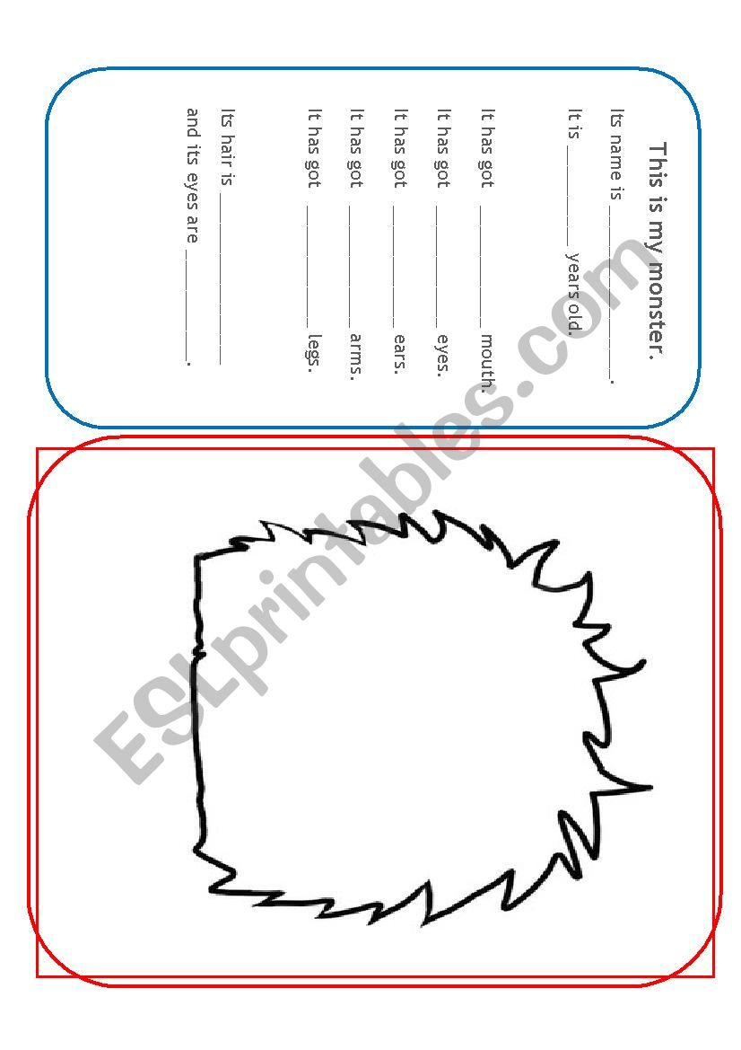 Body Parts Monster worksheet