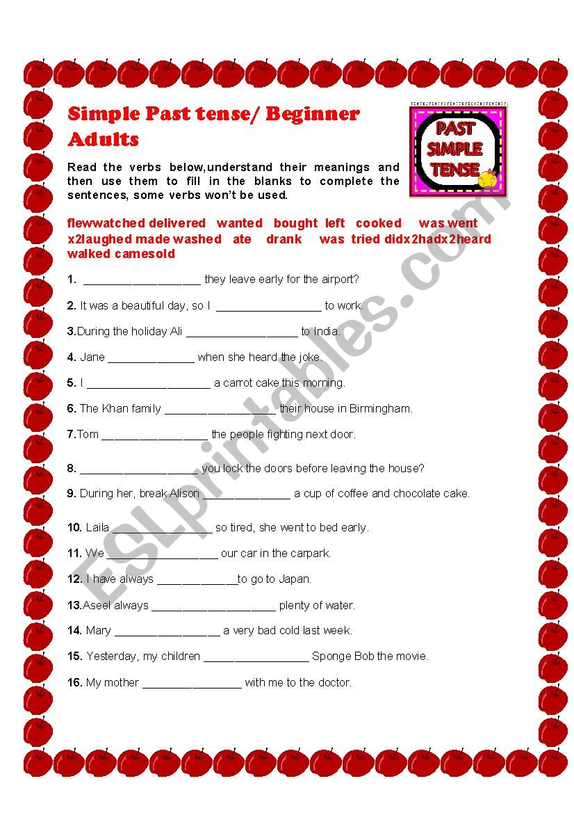 Simple Past Tense worksheet