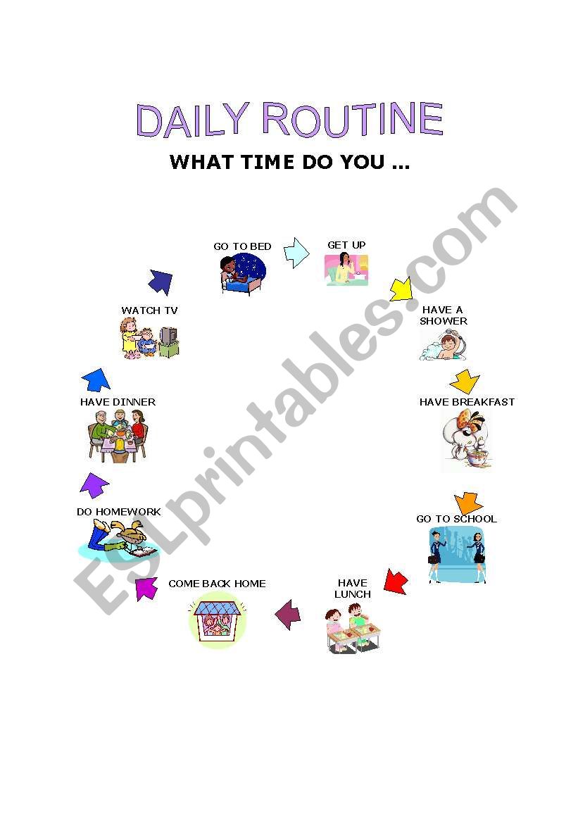 DAILY ROUTINE VISUAL WHEEL worksheet