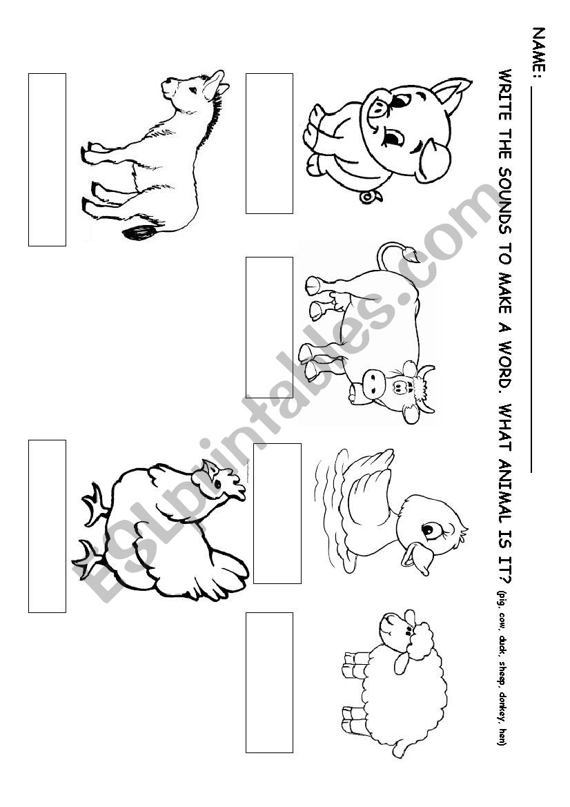 FANCY DRESS FARMYARD PHONICS worksheet