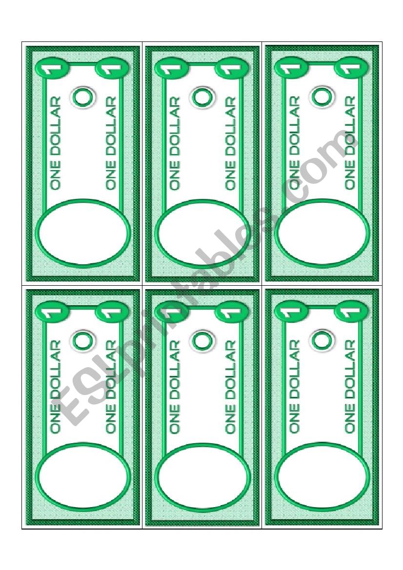 Fun Money Templates  worksheet