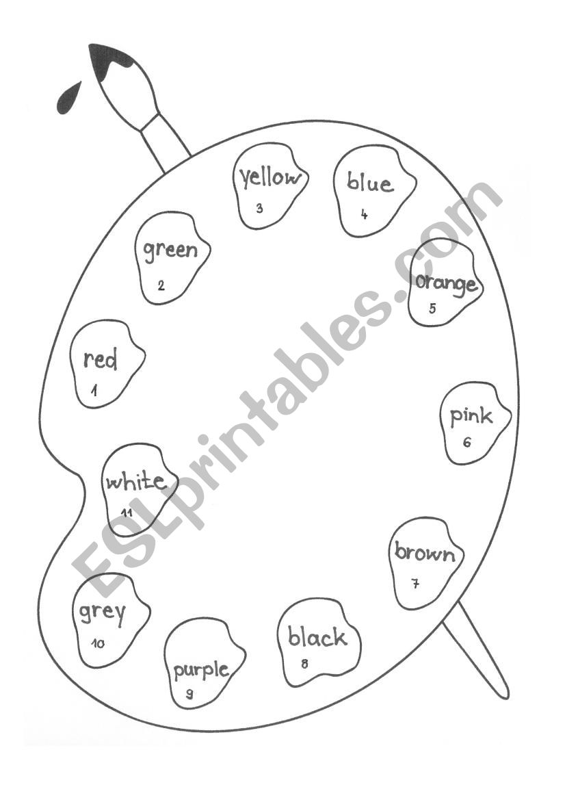 Paint palete worksheet