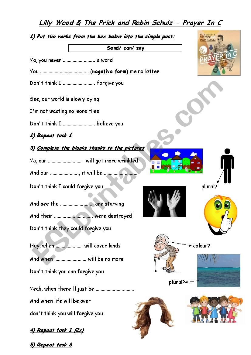 Prayer in C worksheet